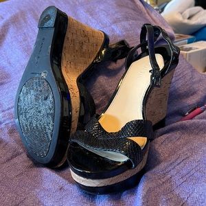 Black Wedge Sandals